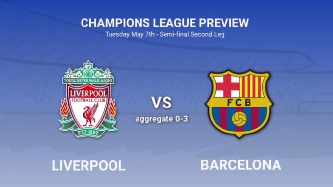 Liverpool vs Barcelona ucl 2018-19 ถ่ายทอดสด ลิเวอร์พูล บาร์เซโลน่า ฟุตบอล UCL คืนวันนี้