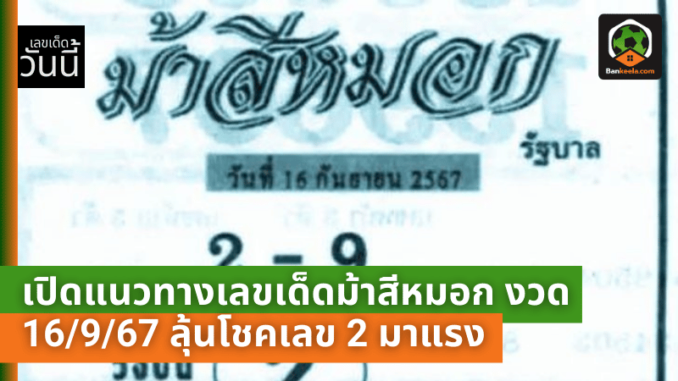 เปิดแนวทางเลขเด็ดม้าสีหมอก งวด 16967 ลุ้นโชคเลข 2 มาแรง พร้อมจับคู่เลขนำโชค