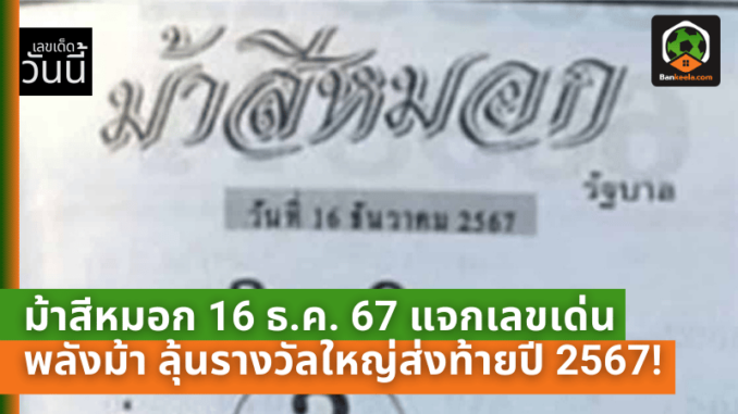 เลขเด่นพลังม้า
