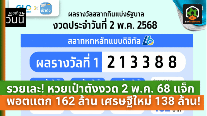 หวยเป๋าตังงวด 2 พ.ค