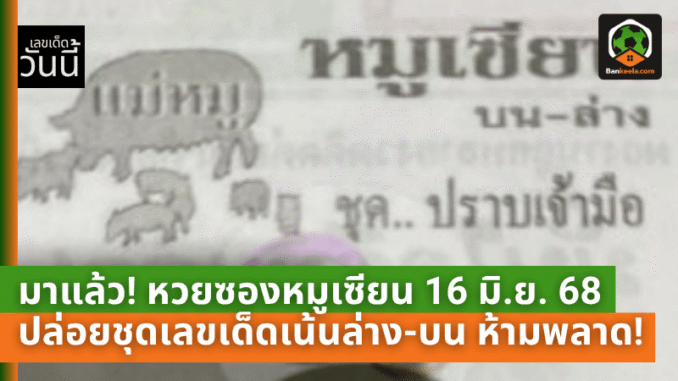 ปล่อยชุดเลขเด็ดเน้นล่าง